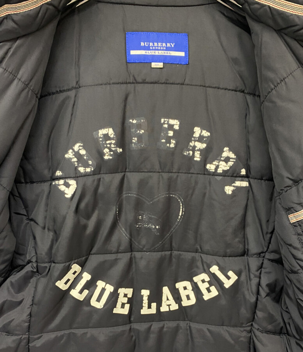 BURBERRY BLUE LABEL 中綿ジャケット ブラック レディース SIZE 38 バーバリーブルーレーベル