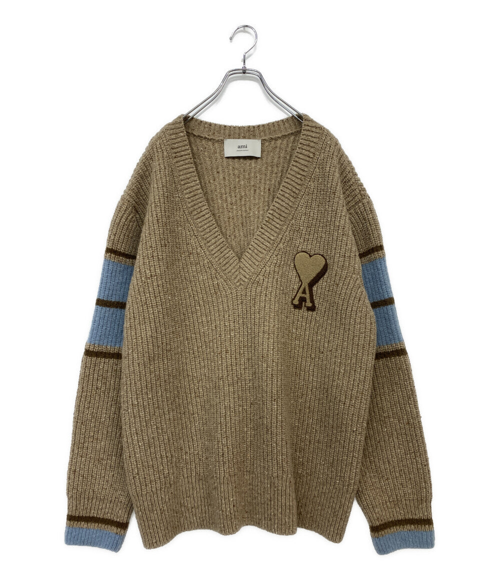 美品 AMI Alexandre Mattiussi アミ アレクサンドル マテュッシ カレッジリブニット レディース SIZE L