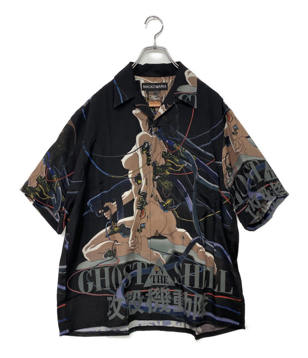 美品 WACKO MARIA 半袖シャツ 攻殻機動隊 ブラック GITS-WM-HI03-SP メンズ SIZE M ワコマリア