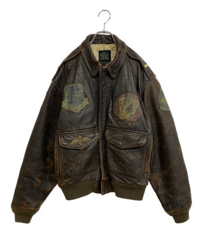 AVIREX レザージャケット サイズXS DRAWING 30-1415 パッチ メンズ SIZE XS アヴィレックス