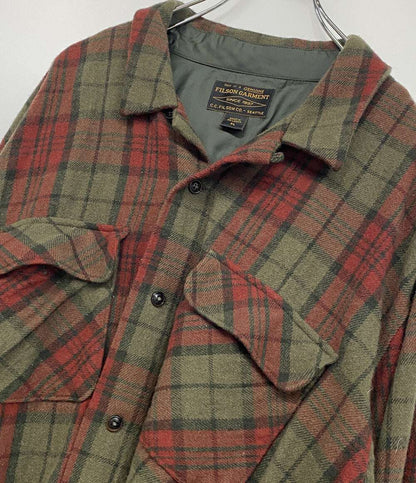 FILSON 長袖シャツ 8049-44-10013 カーキ レッド チェック ウール100 メンズ SIZE XL フィルソン
