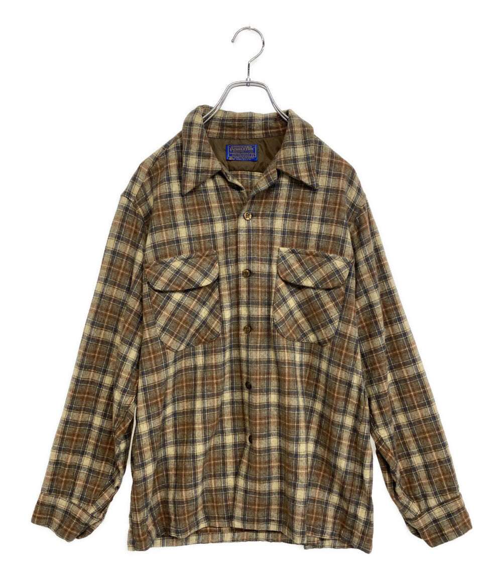 PENDLETON 長袖シャツ チェック ウール 古着 メンズ SIZE L ペンドルトン