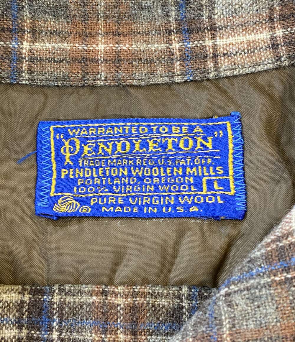PENDLETON 長袖シャツ チェック ウール 古着 メンズ SIZE L ペンドルトン