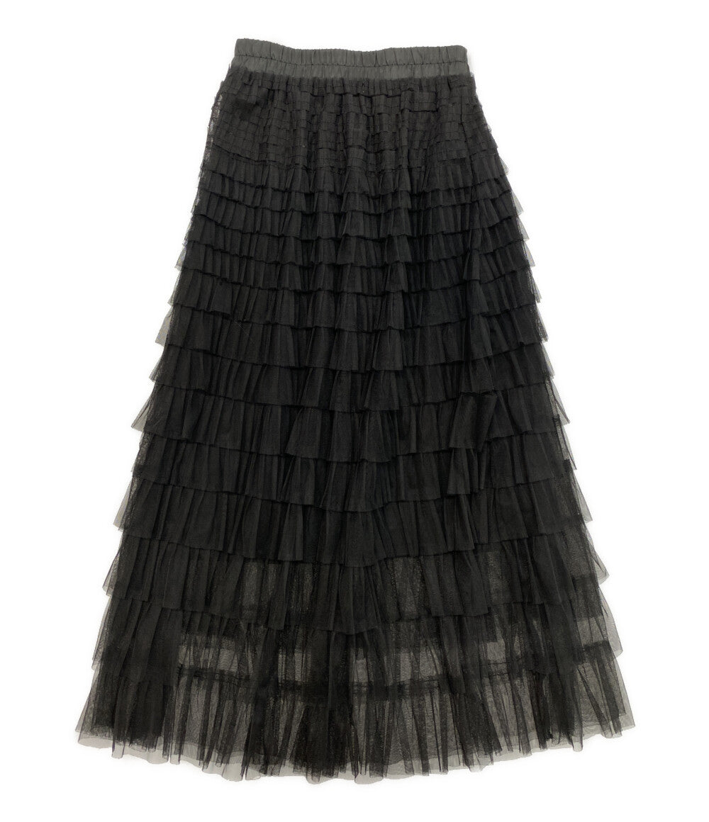 美品 AMERI ティアードスカート BLK 0125109260360 レディース SIZE M アメリ