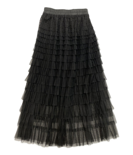 美品 AMERI ティアードスカート BLK 0125109260360 レディース SIZE M アメリ