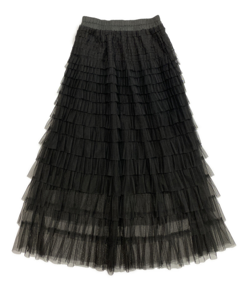 美品 AMERI ティアードスカート BLK 0125109260360 レディース SIZE M アメリ