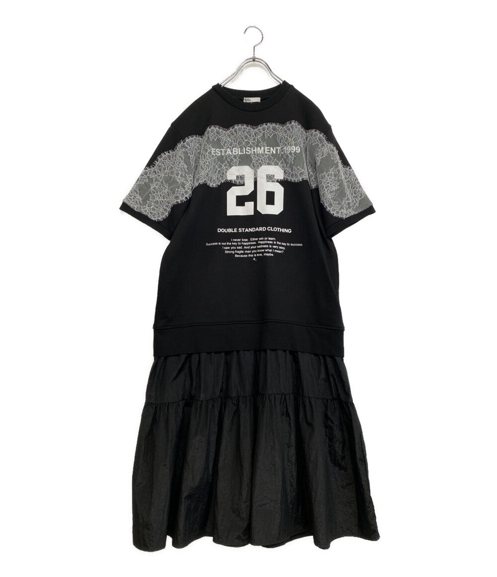 DOUBLE STANDARD CLOTHING 半袖ワンピース 0501-300-252b ブラック