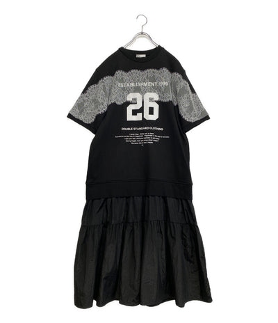DOUBLE STANDARD CLOTHING 半袖ワンピース 0501-300-252b ブラック レディース SIZE 36 ダブルスタンダードクロージング