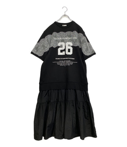 DOUBLE STANDARD CLOTHING 半袖ワンピース 0501-300-252b ブラック レディース SIZE 36 ダブルスタンダードクロージング