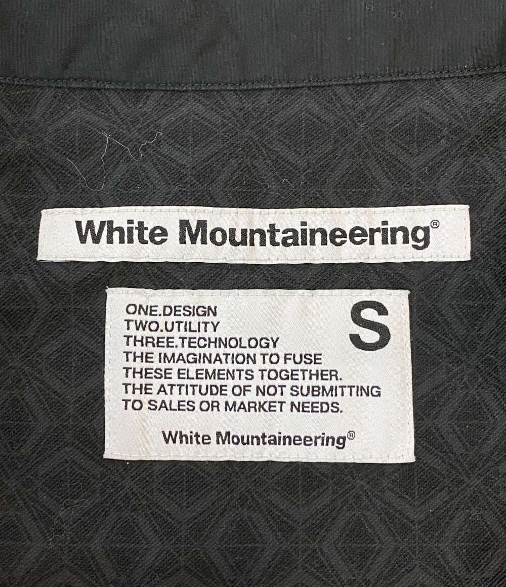 white mountaineering コットンシャツ長袖ワンピース ブラック 22AW WL2273101 レディース SIZE S ホワイトマウンテニアリング