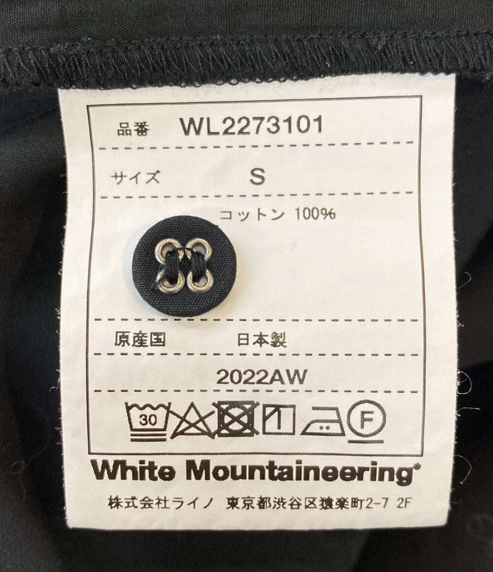 white mountaineering コットンシャツ長袖ワンピース ブラック 22AW WL2273101 レディース SIZE S ホワイトマウンテニアリング