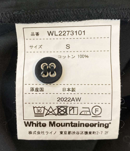white mountaineering コットンシャツ長袖ワンピース ブラック 22AW WL2273101 レディース SIZE S ホワイトマウンテニアリング