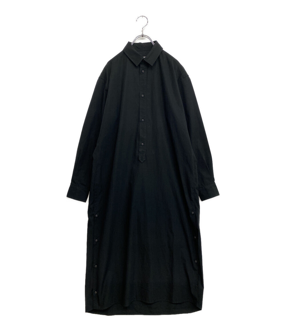 white mountaineering コットンシャツ長袖ワンピース ブラック 22AW WL2273101 レディース SIZE S ホワイトマウンテニアリング