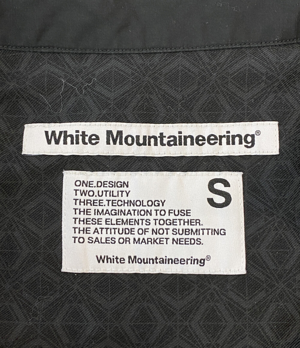 white mountaineering コットンシャツ長袖ワンピース ブラック 22AW WL2273101 レディース SIZE S ホワイトマウンテニアリング