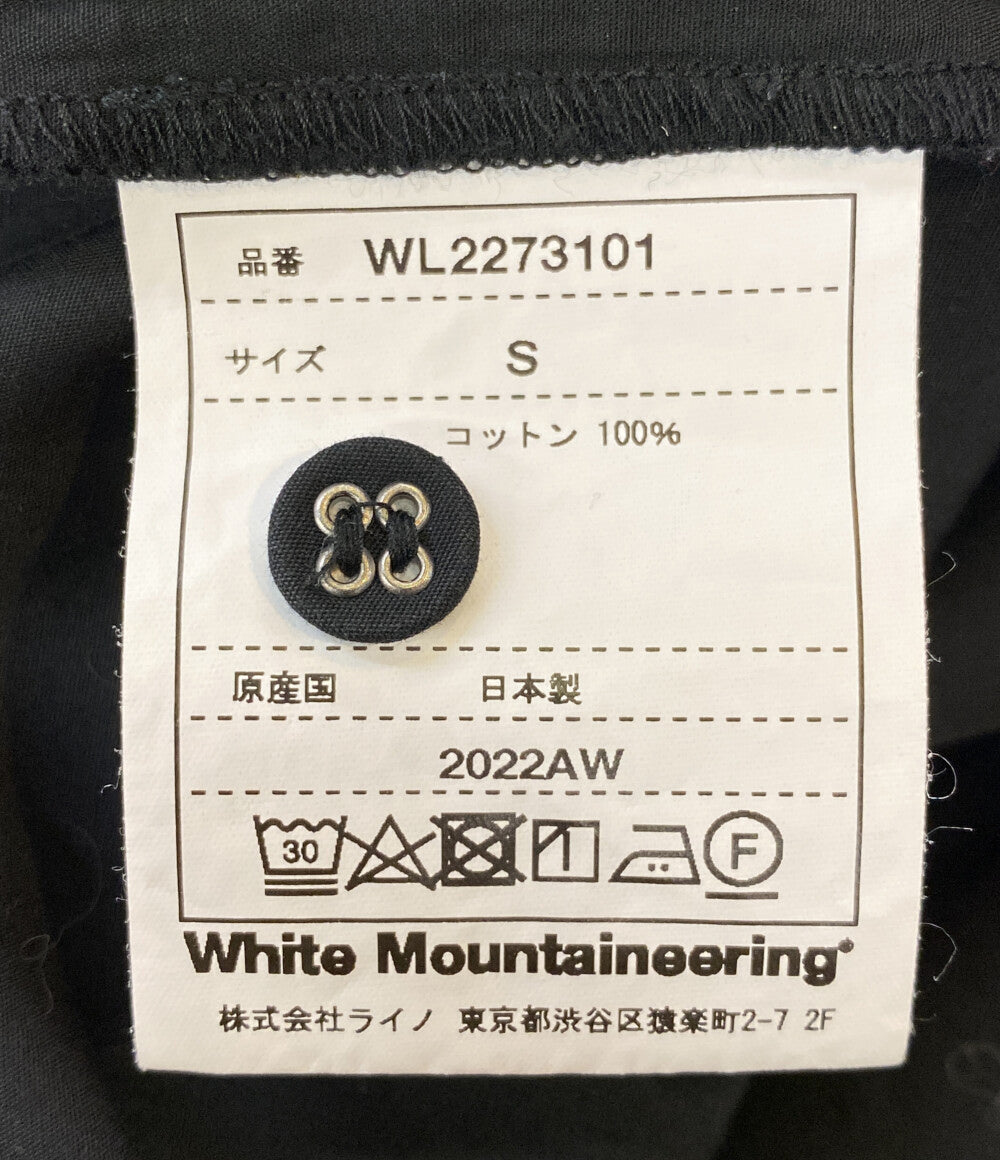 white mountaineering コットンシャツ長袖ワンピース ブラック 22AW WL2273101 レディース SIZE S ホワイトマウンテニアリング