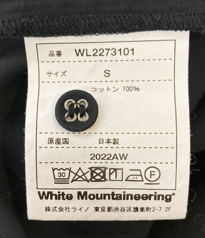 white mountaineering コットンシャツ長袖ワンピース ブラック 22AW WL2273101 レディース SIZE S ホワイトマウンテニアリング