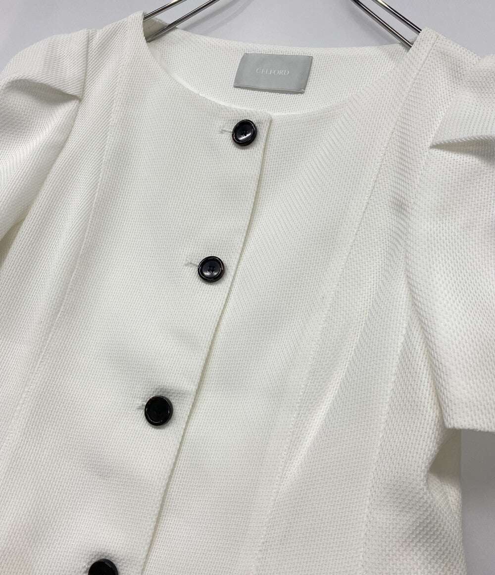 美品 CELFORD からみ織ペプラムジャケット 26SS CWFJ262029 レディース SIZE 38 セルフォード