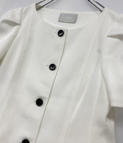 美品 CELFORD からみ織ペプラムジャケット 26SS CWFJ262029 レディース SIZE 38 セルフォード