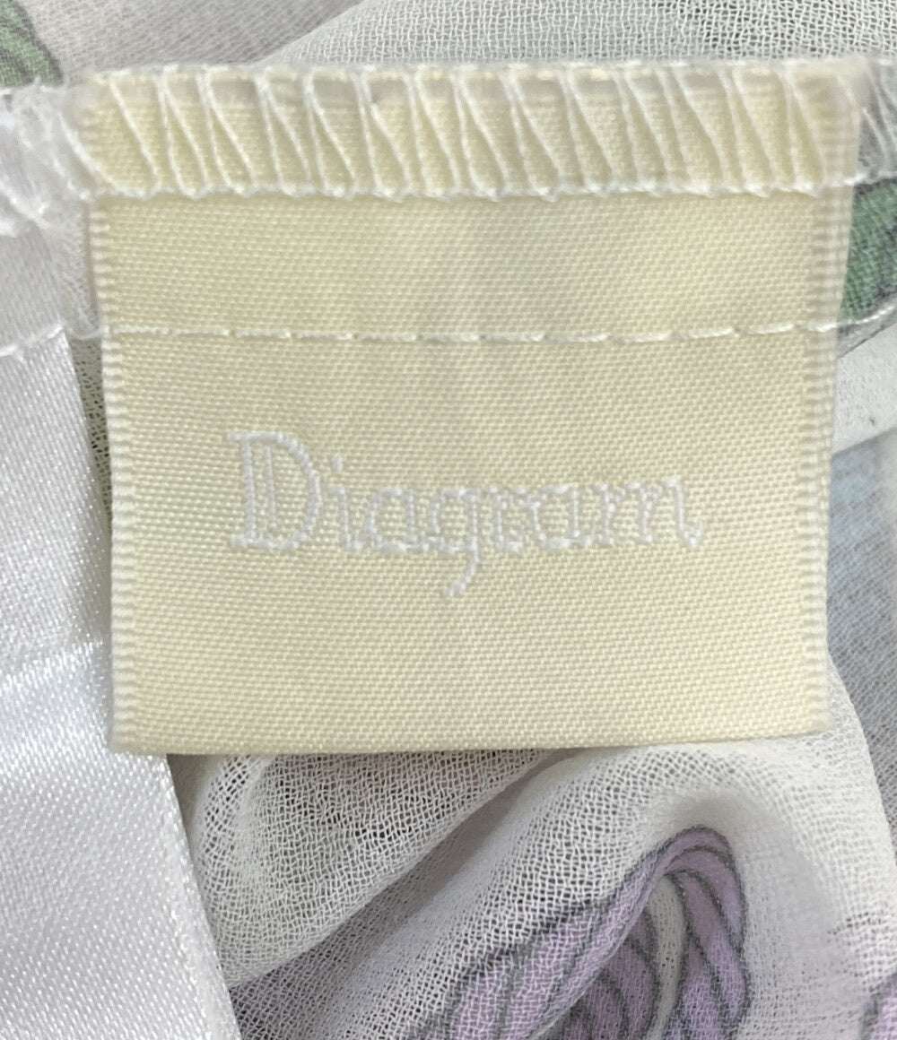 美品 GRACE CONTINENTAL 半袖ワンピース ロープロゴプリント インナーつき レディース SIZE 38 グレースコンチネンタル