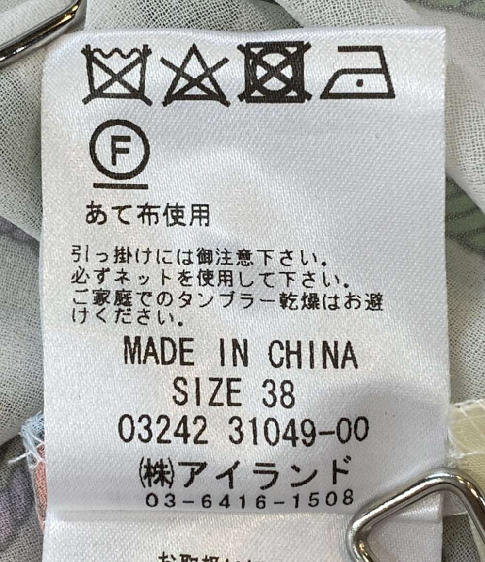 美品 GRACE CONTINENTAL 半袖ワンピース ロープロゴプリント インナーつき レディース SIZE 38 グレースコンチネンタル