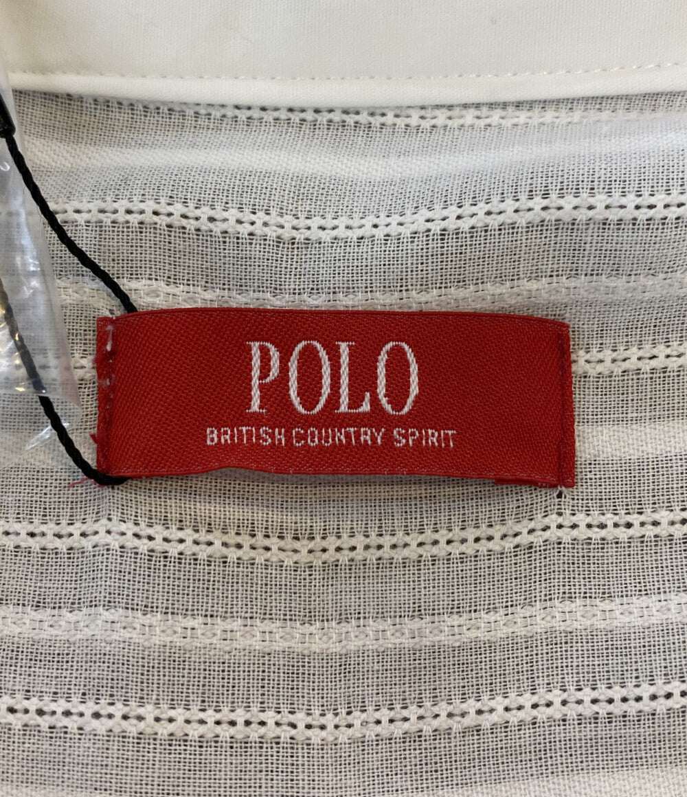 美品 TONAL× polo BCS トーナル POLO BCSコラボ ピンタックシャツ七分袖ワンピース レディース SIZE M
