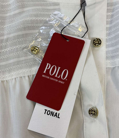 美品 TONAL× polo BCS トーナル POLO BCSコラボ ピンタックシャツ七分袖ワンピース レディース SIZE M