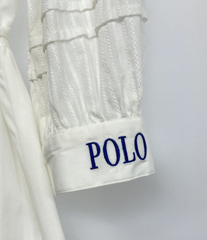 美品 TONAL× polo BCS トーナル POLO BCSコラボ ピンタックシャツ七分袖ワンピース レディース SIZE M