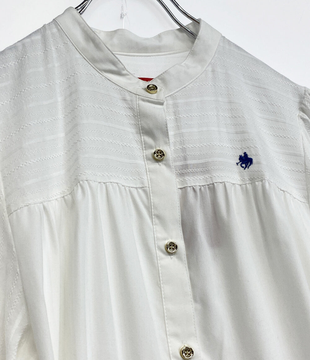 美品 TONAL× polo BCS トーナル POLO BCSコラボ ピンタックシャツ七分袖ワンピース レディース SIZE M
