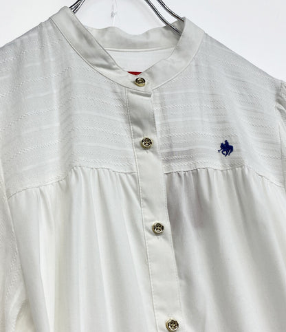 美品 TONAL× polo BCS トーナル POLO BCSコラボ ピンタックシャツ七分袖ワンピース レディース SIZE M