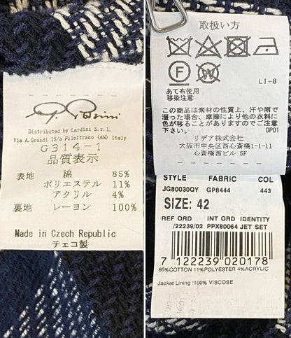 GABRIELE PASINI テーラードジャケット コットン ボーダー メンズ SIZE 42 ガブリエレパジーニ