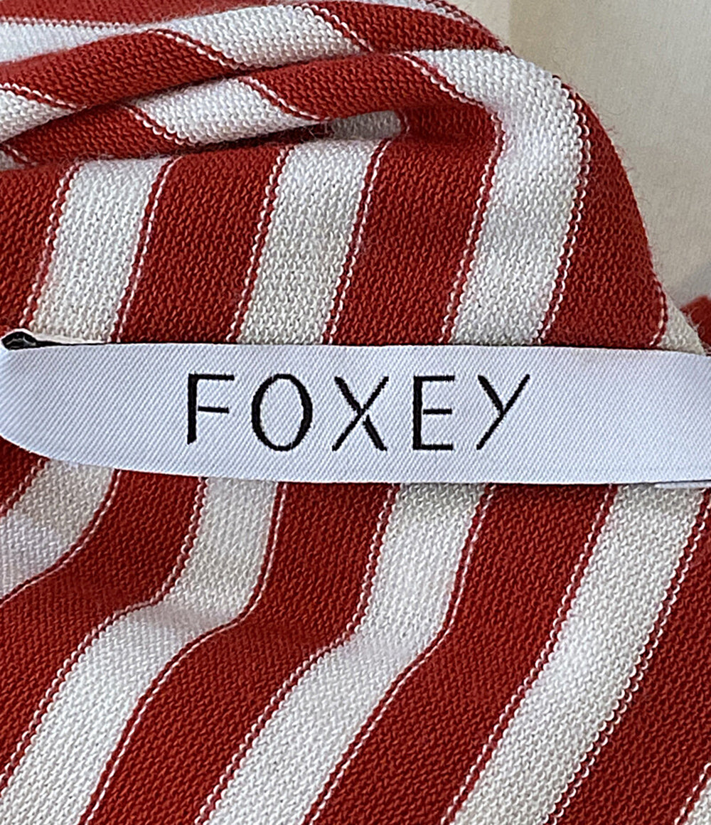 美品 foxey 半袖ニット CANDY STICK Striped Cut sew 42123-KSTOF10LO レディース SIZE 38 フォクシー