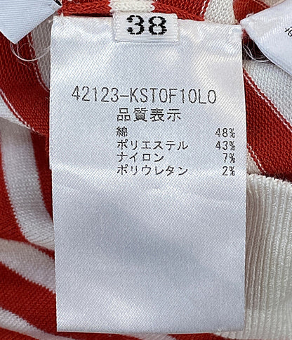 美品 foxey 半袖ニット CANDY STICK Striped Cut sew 42123-KSTOF10LO レディース SIZE 38 フォクシー