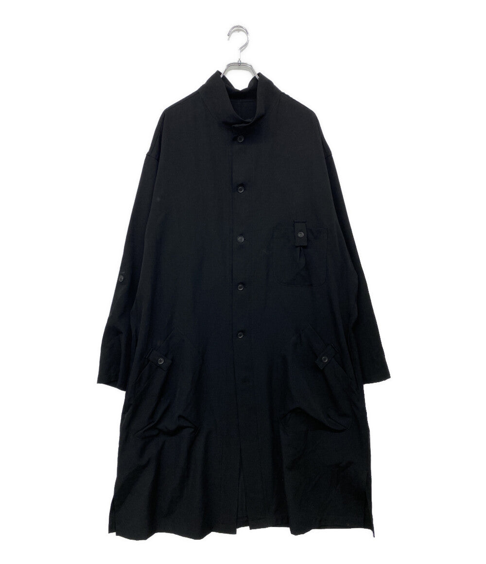 Yohji Yamamoto POUR HOMME コート WOOL GABARDINE LONG SHIRT COAT 2025AW HM-B02-100 メンズ SIZE 3 ヨウジヤマモトプールオム