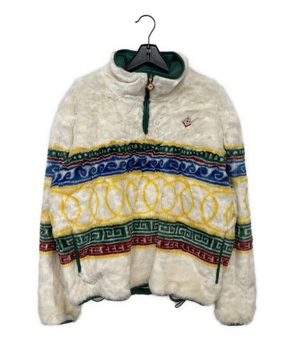 美品 Casablanca ファージャケット Jacquard Faux Fur Pullover Jacket MF24-OT-123-01 メンズ SIZE L カサブランカ