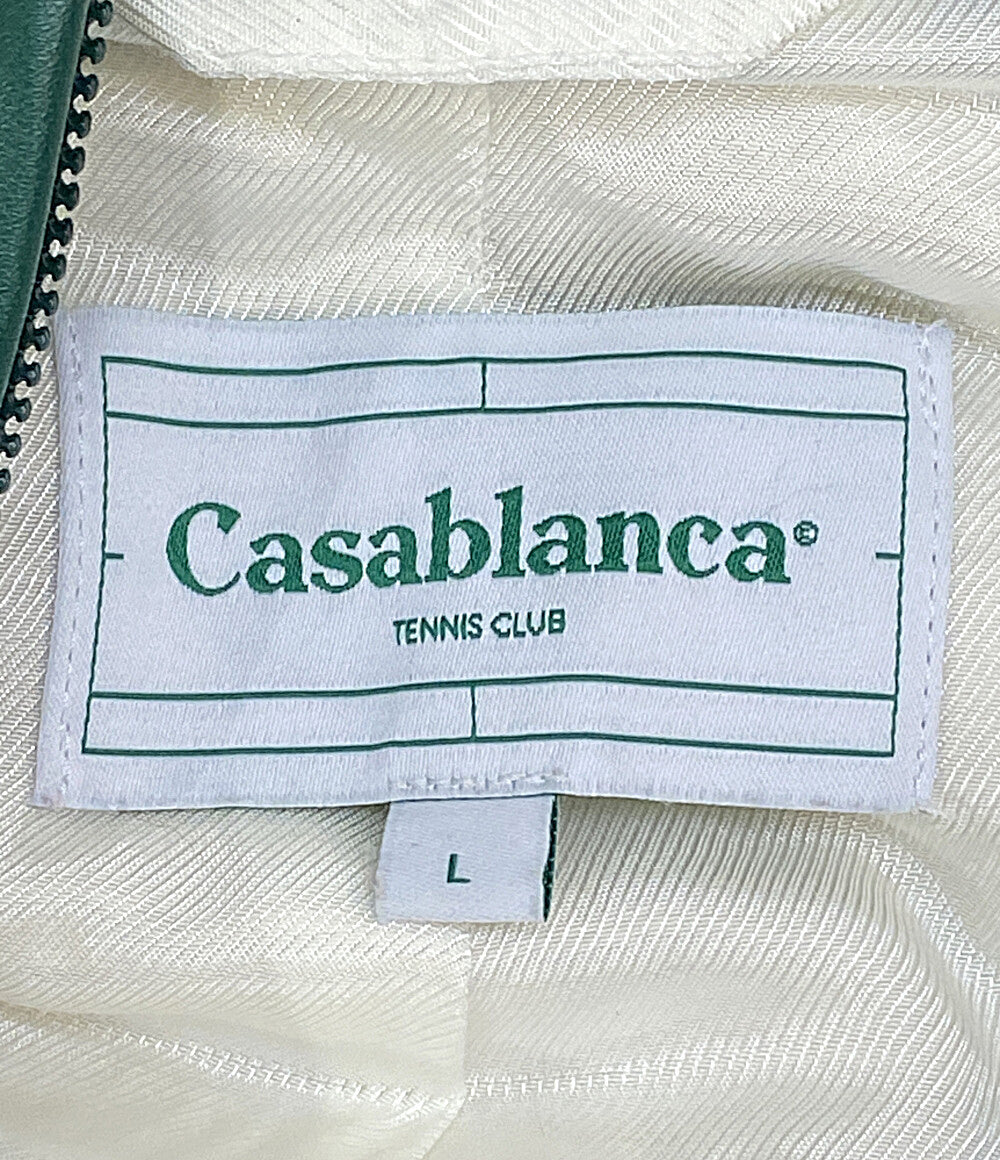 美品 Casablanca ファージャケット Jacquard Faux Fur Pullover Jacket MF24-OT-123-01 メンズ SIZE L カサブランカ