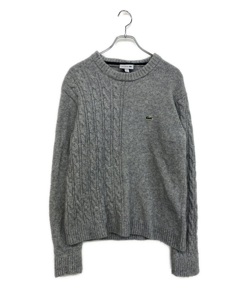 美品 LACOSTE ニット グレー AH6998 メンズ SIZE L ラコステ