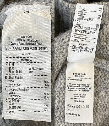 美品 LACOSTE ニット グレー AH6998 メンズ SIZE L ラコステ