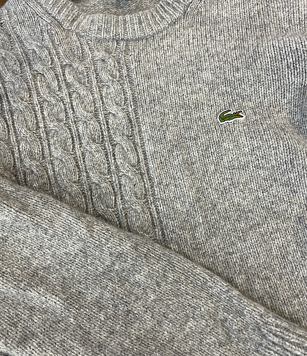美品 LACOSTE ニット グレー AH6998 メンズ SIZE L ラコステ