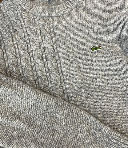 美品 LACOSTE ニット グレー AH6998 メンズ SIZE L ラコステ