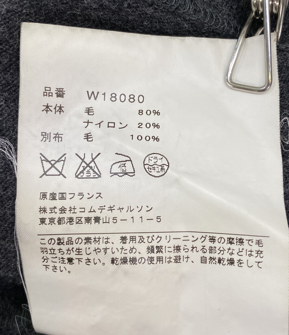 COMME des GARCONS ウールニット グレー チェック W18080 メンズ SIZE S コムデギャルソン