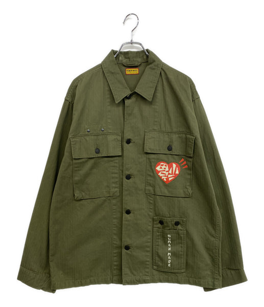 HUMAN MADE XL ヒューマンメイド ミリタリーシャツ 羽織 カーキ HUMAN MADE ジャケット MILITARY SHIRT 25SS HM29SH004 メンズ SIZE XL