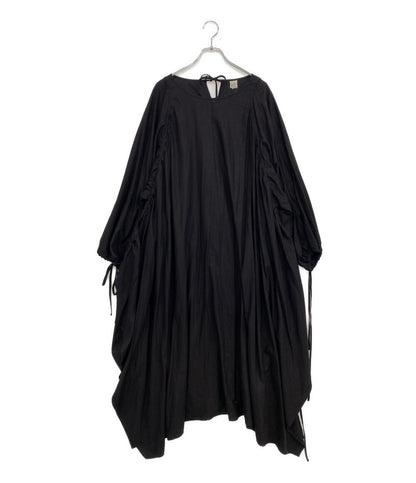 BASERANGE ベースレンジ 長袖ワンピース シルク ブラック レディース SIZE M