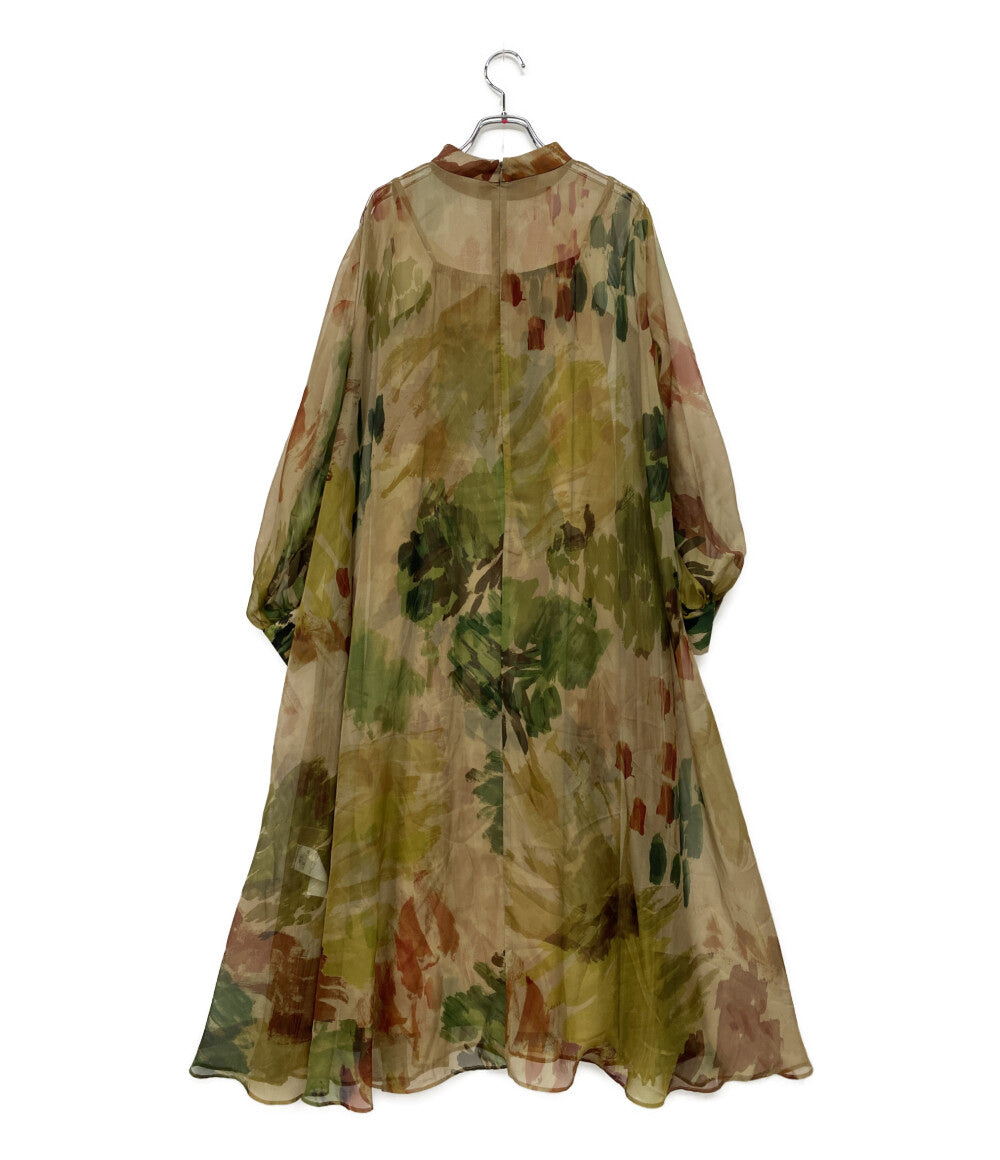 AMERI 長袖ワンピース 02120540530 総柄 キャミソールワンピ セット レディース SIZE S アメリ