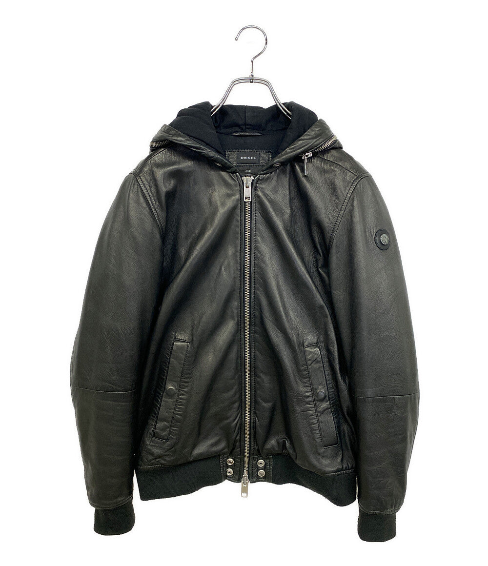 DIESEL レザージャケット ブラック メンズ SIZE M ディーゼル