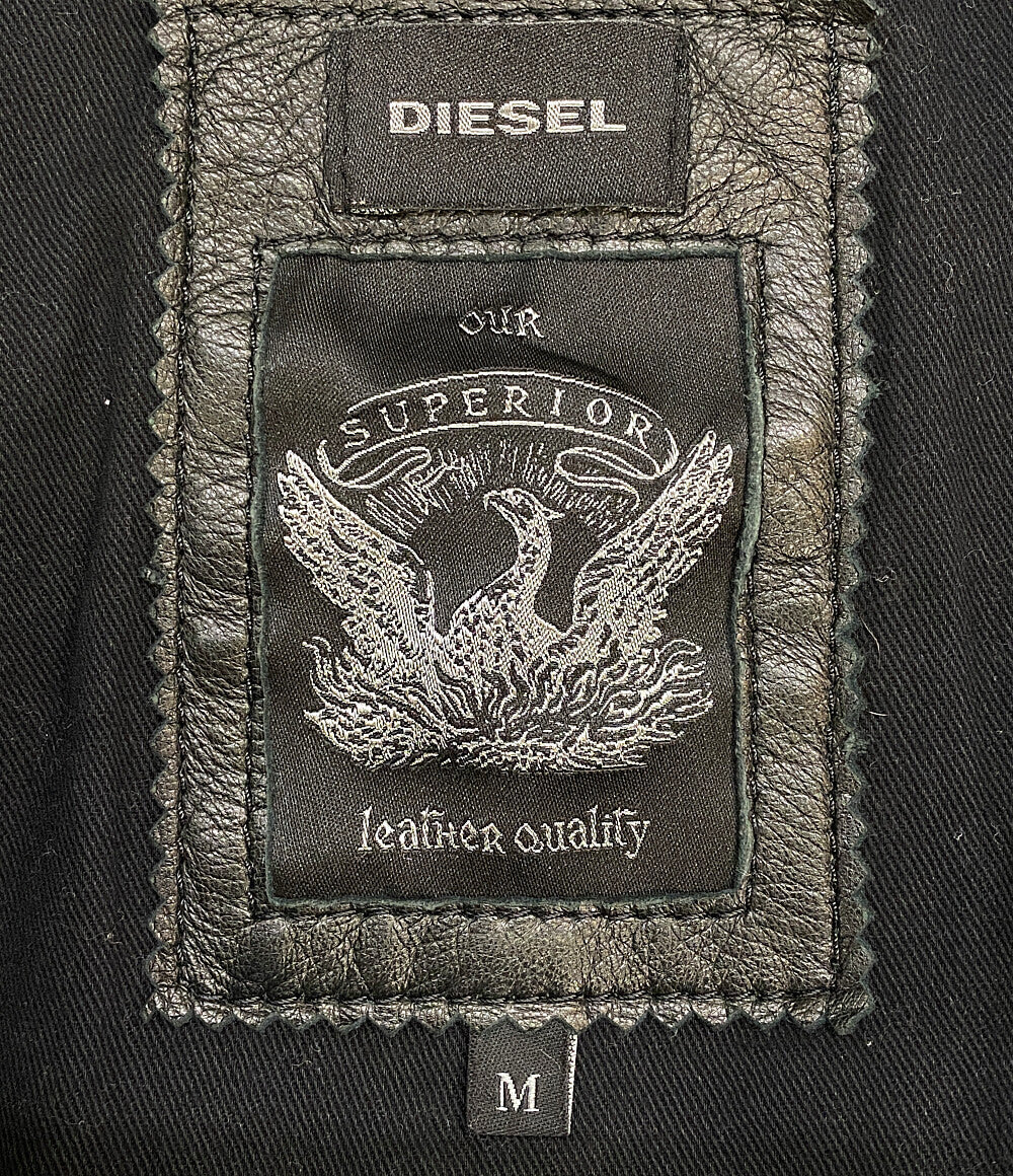DIESEL レザージャケット ブラック メンズ SIZE M ディーゼル