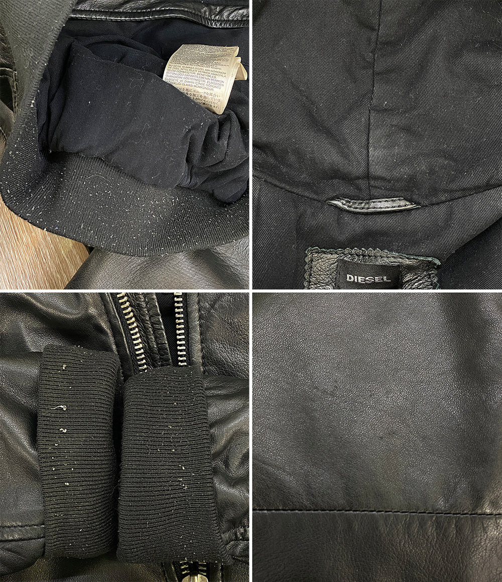 DIESEL レザージャケット ブラック メンズ SIZE M ディーゼル