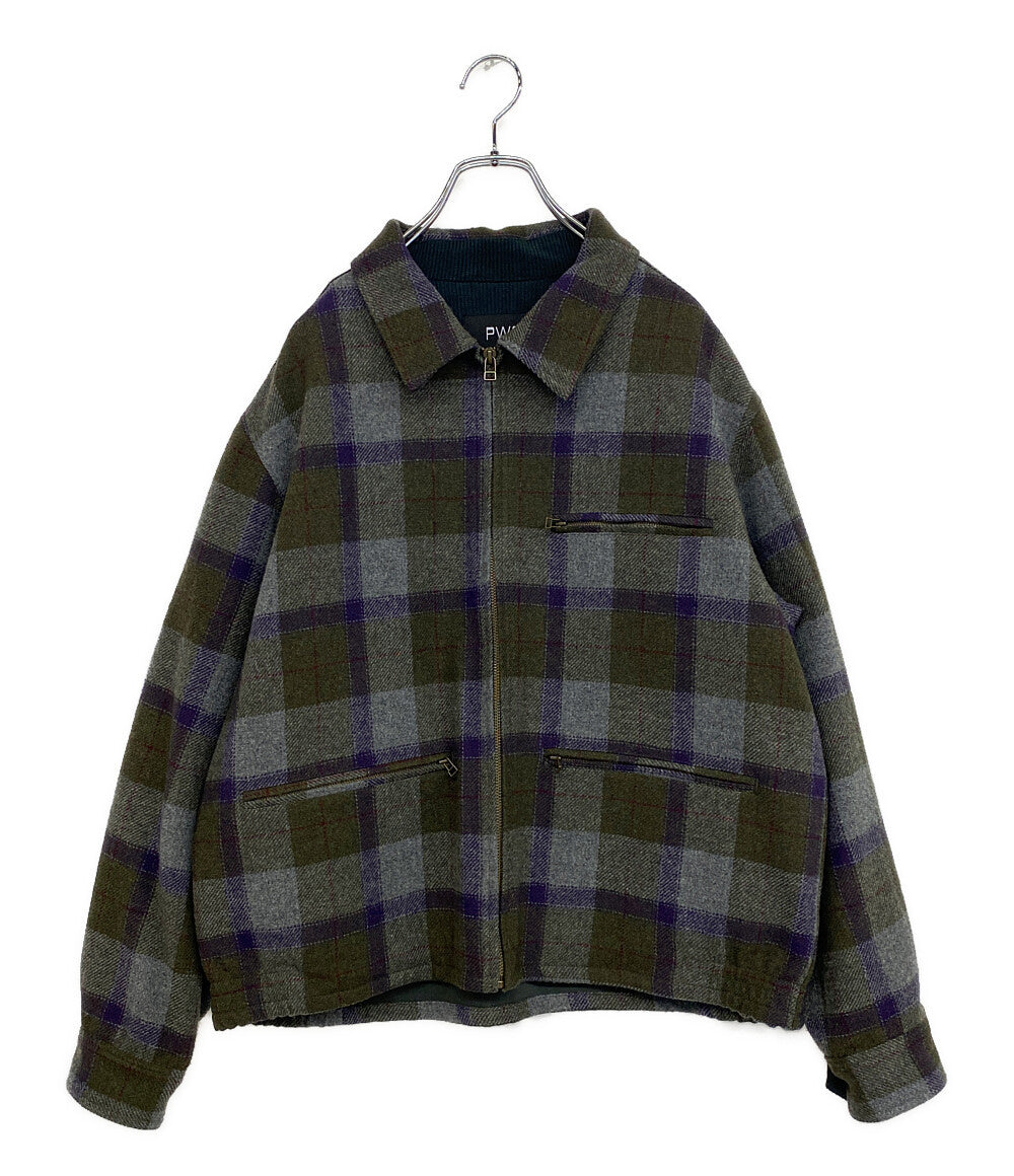 美品 PWA プア ブルゾン P10C007-BZ02 チェック メンズ SIZE M
