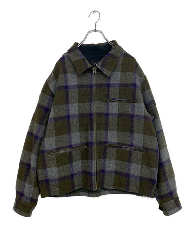 美品 PWA プア ブルゾン P10C007-BZ02 チェック メンズ SIZE M