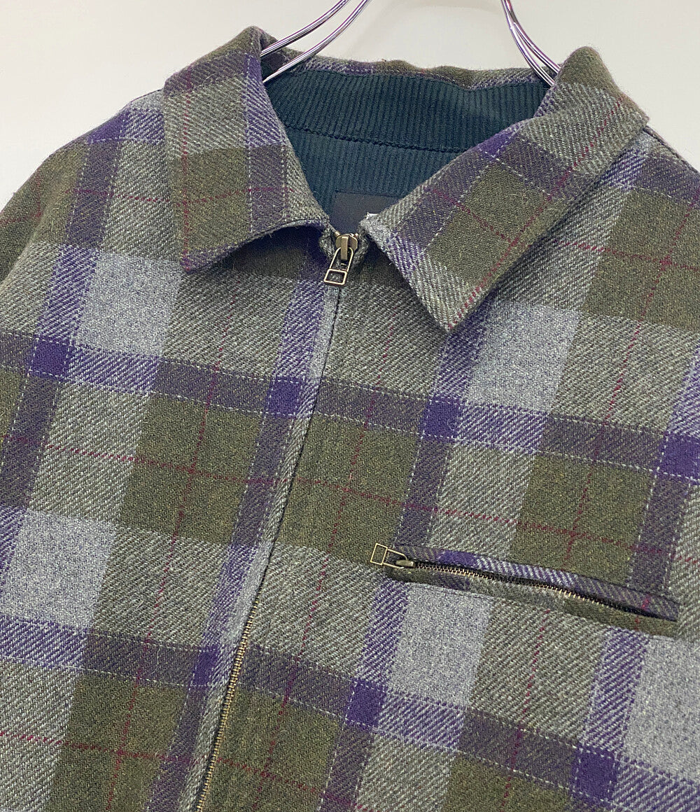 美品 PWA プア ブルゾン P10C007-BZ02 チェック メンズ SIZE M