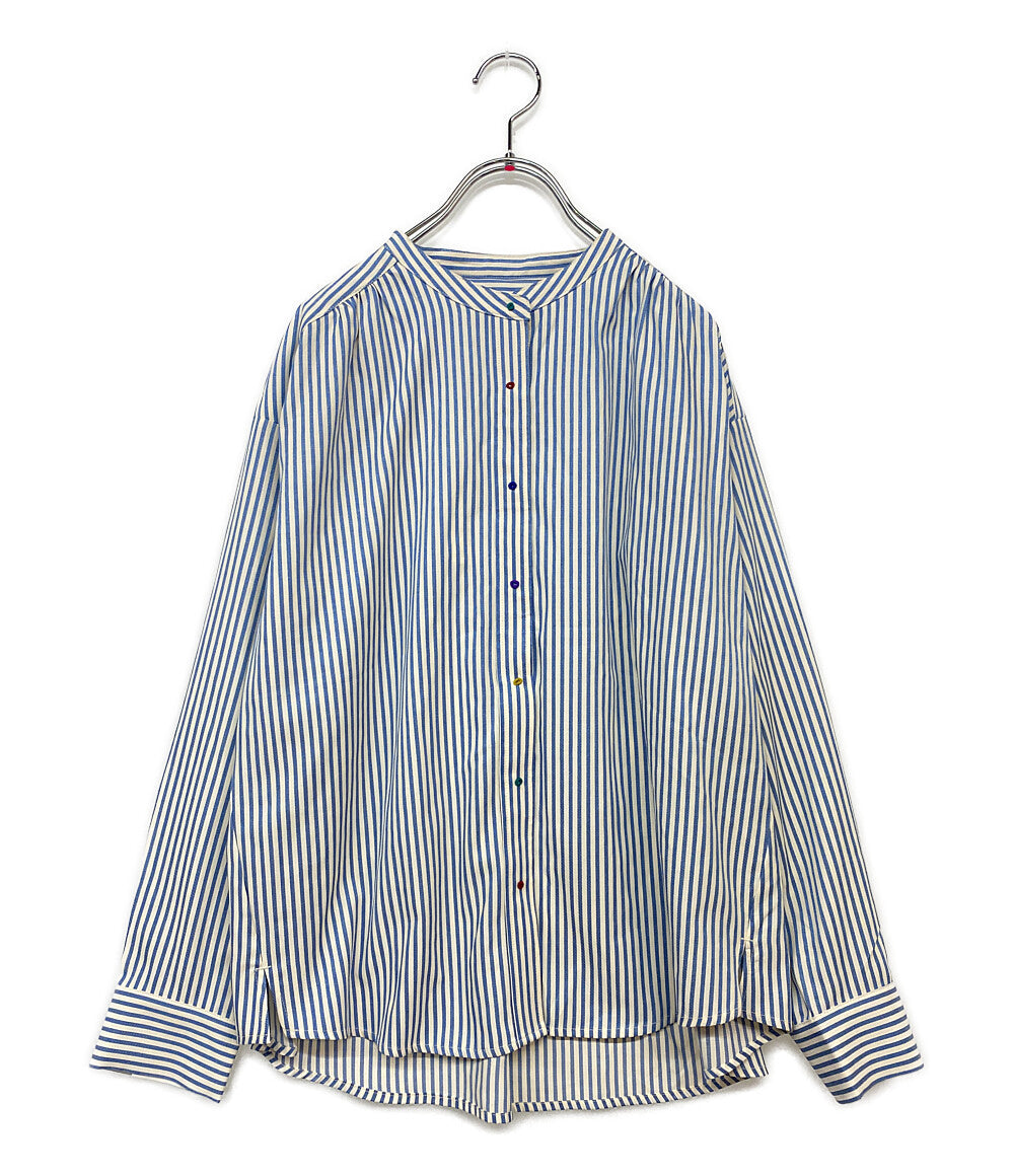 美品 PONT DE CHALONS ポンデシャロン 長袖シャツ ブラウス ストライプ 22580211 レディース SIZE F